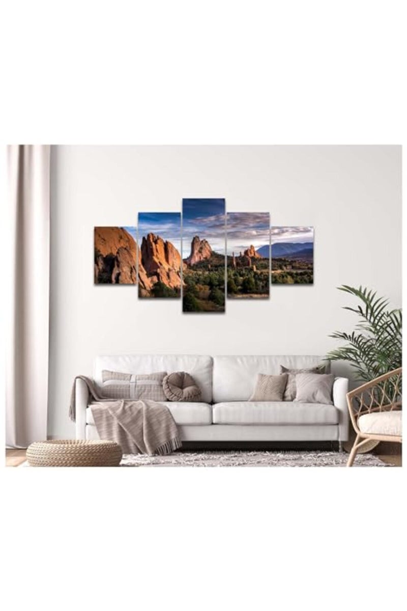 Artbrush Tower California Scenery Wall Art Yosemite Valley View Natural Landscape Picture Canvas Print US National Park Sunrise Wall Decor Poster Painting for Living Room Office Framed Ready to Hang(60''Wx32''H) - Image 3