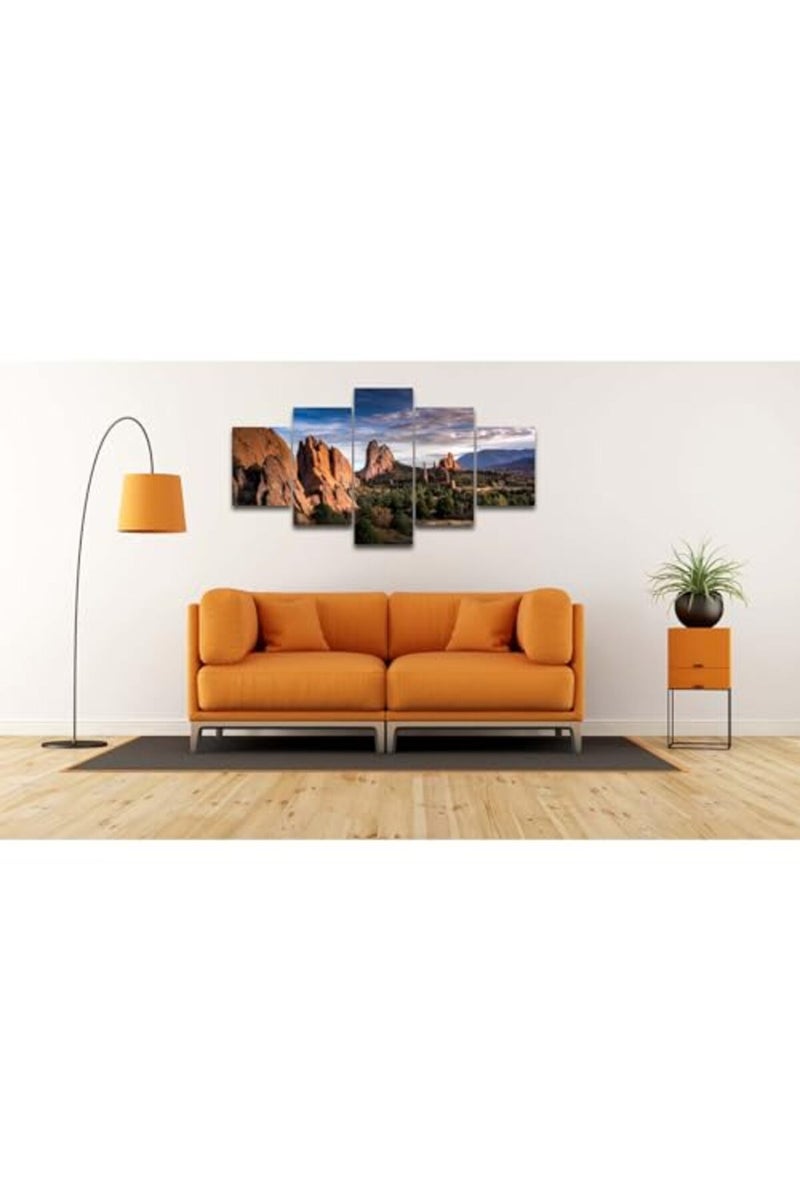Artbrush Tower California Scenery Wall Art Yosemite Valley View Natural Landscape Picture Canvas Print US National Park Sunrise Wall Decor Poster Painting for Living Room Office Framed Ready to Hang(60''Wx32''H) - Image 5