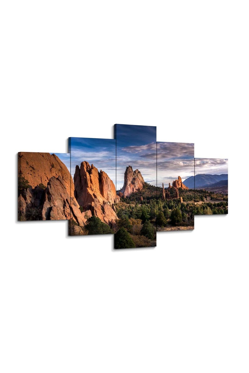 Artbrush Tower California Scenery Wall Art Yosemite Valley View Natural Landscape Picture Canvas Print US National Park Sunrise Wall Decor Poster Painting for Living Room Office Framed Ready to Hang(60''Wx32''H) - Image 1