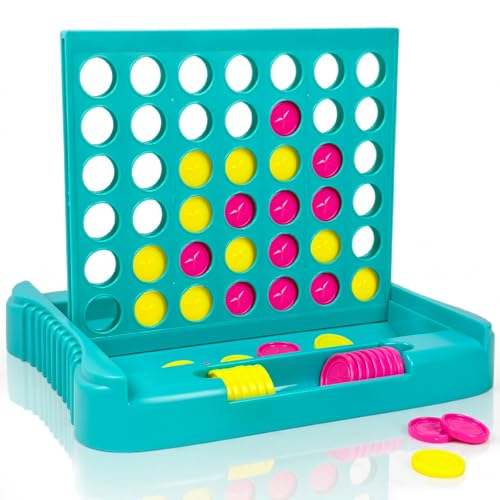 Pup Go 4 in a Row Game Classic Family Board Game for Kids Adults Perfect Educational Toy for Boys Girls Ages 38 Portable 2Player Strategy Games for Travel Foldable with 6 Spare Discs Green - Image 1