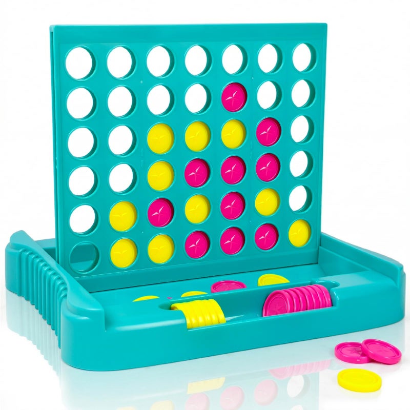 Pup Go 4 in a Row Game Classic Family Board Game for Kids Adults Perfect Educational Toy for Boys Girls Ages 38 Portable 2Player Strategy Games for Travel Foldable with 6 Spare Discs Green - Image 2