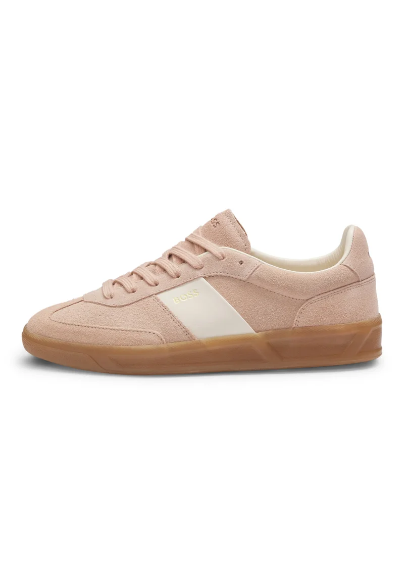 بوس Suede trainers with smooth-leather trims