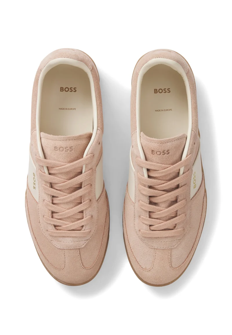 BOSS pink Suede sneakers with smooth-leather trims for Women | Best Price UAE