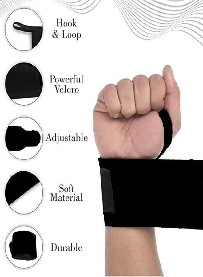 UROCK Wrist Support for Men & Women, Wrist Band for Gym Wrist Wrap/Straps Gym Accessories for Men for Hand Grip & Wrist Support Crepe Bandage (Black) - Image 4