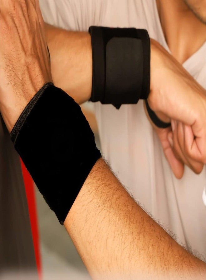 UROCK Wrist Support for Men & Women, Wrist Band for Gym Wrist Wrap/Straps Gym Accessories for Men for Hand Grip & Wrist Support Crepe Bandage (Black) - Image 2
