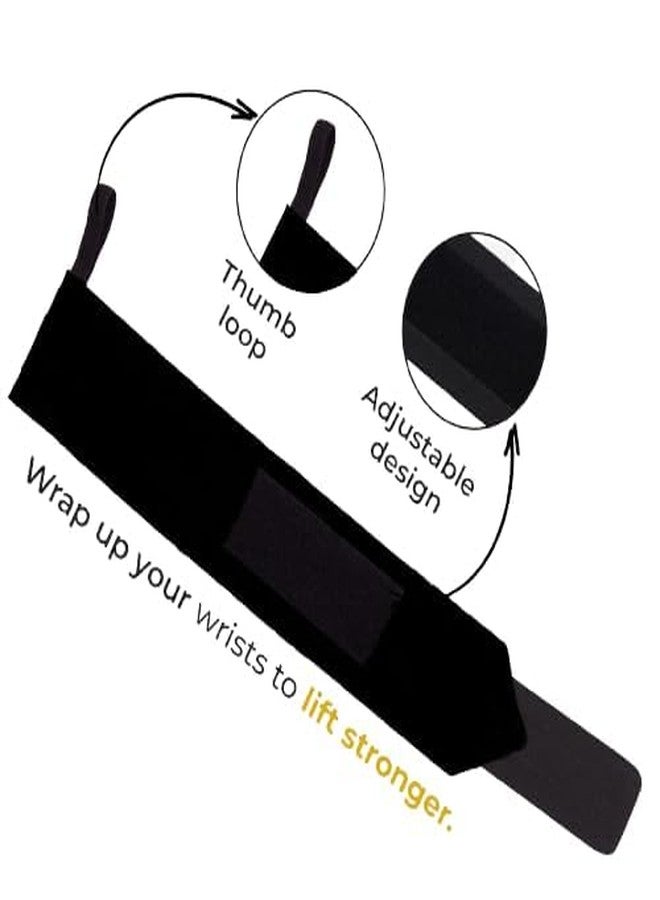UROCK Wrist Support for Men & Women, Wrist Band for Gym Wrist Wrap/Straps Gym Accessories for Men for Hand Grip & Wrist Support Crepe Bandage (Black) - Image 5