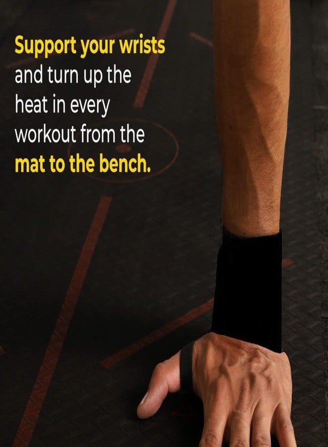 UROCK Wrist Support for Men & Women, Wrist Band for Gym Wrist Wrap/Straps Gym Accessories for Men for Hand Grip & Wrist Support Crepe Bandage (Black) - Image 3