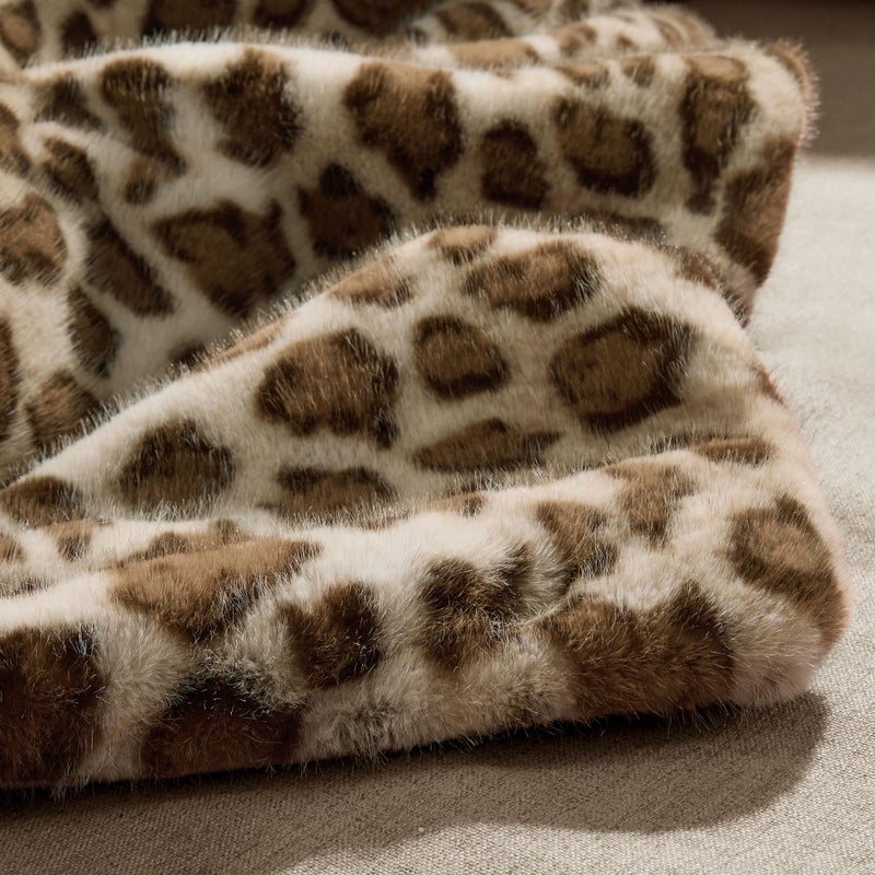 blunique Luxury Faux Fur Heated Blanket Electric Throw - Leopard Print Ultra Soft Thick Warm Heated Blanket, 6 Heating Levels & 12 Hours Auto-Off, ETL Certified, Washable, Luxurious Gifts, 50''x60'' - Image 5