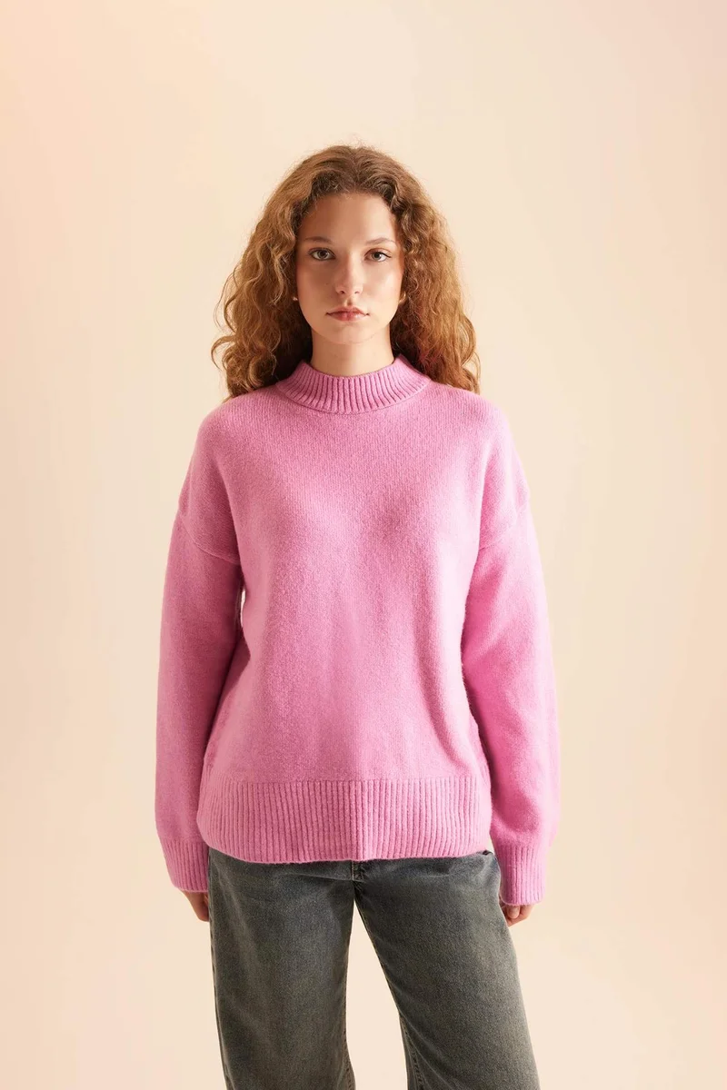DeFacto Oversize Fit Half Turtleneck Knitwear Pullover