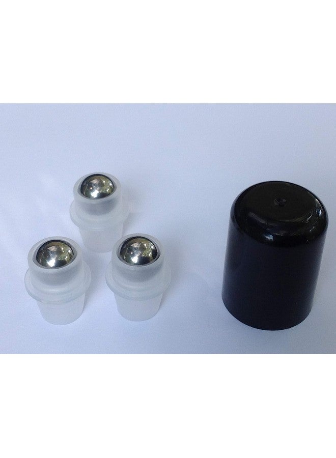 HS HEALTHY SOLUTIONS GLASSWARE Stainless Steel Roller Ball/Roll On Inserts For 5Ml And 15Ml Amber Doterra And Young Living Bottles (8) - Image 1