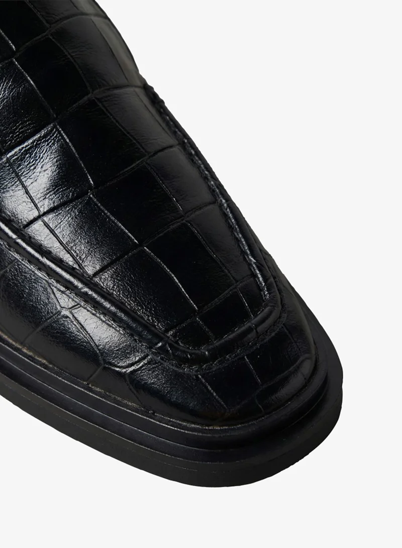 Calvin Klein  Leather Croc-Effect Mules for Women | Best Price UAE