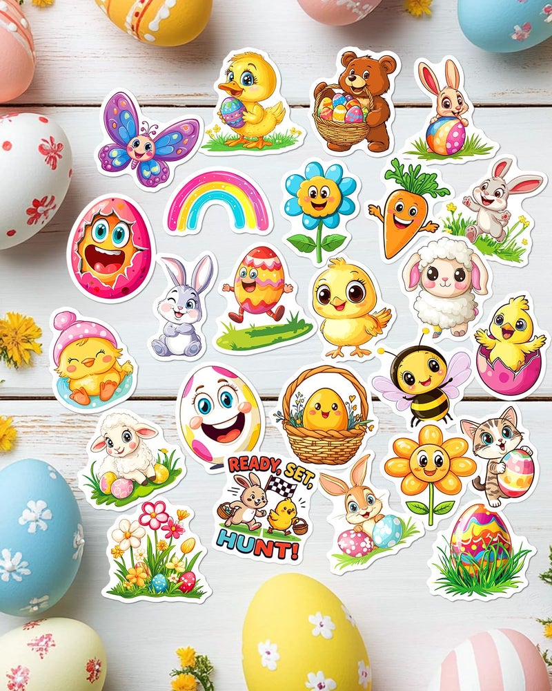 JCFIRE 100 PCS Easter Stickers for Kids, Waterproof Vinyl Cute Bunny & Egg Decals, Ultimate Easter Basket Stuffers for Toddlers, Teens, Boys & Girls, Egg Fillers, Party Favors, Crafts & Decorations - Image 4