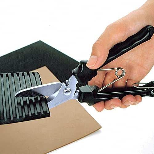 CANARY Heavy Duty Scissors with Wire Cutter 7.5" All Purpose Industrial Hand Shears for Metal, Wire, Cardboard, Leather, Rubber, Spring Loaded Handle, Japanese Stainless Steel Blade, Made in JAPAN - Image 5