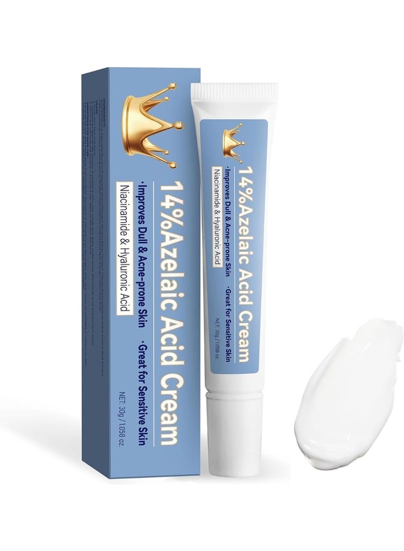 EELHOE 14% Azelaic Acid Acne Cream for Face,Advanced Azelaic Acid Serum,Redness Relief for Face, Redness Reducing Skin Care,Blackheads,Blemishes，Uneven Tone,30g - Image 1
