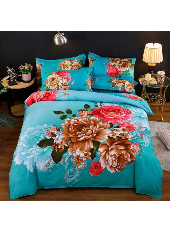 Generic Thickened Large Edition Flower Sanding Skin-Friendly Non-Cotton Four-Piece Set Single And Double Bed Sheet Quilt Cover Dormitory Three-Piece Set Bed Dream Domain-Color:Tb*028*tasteful Life-Specifications:Quilt Cover 1.5*2.0+sheets+pillowcases*2  - Image 5