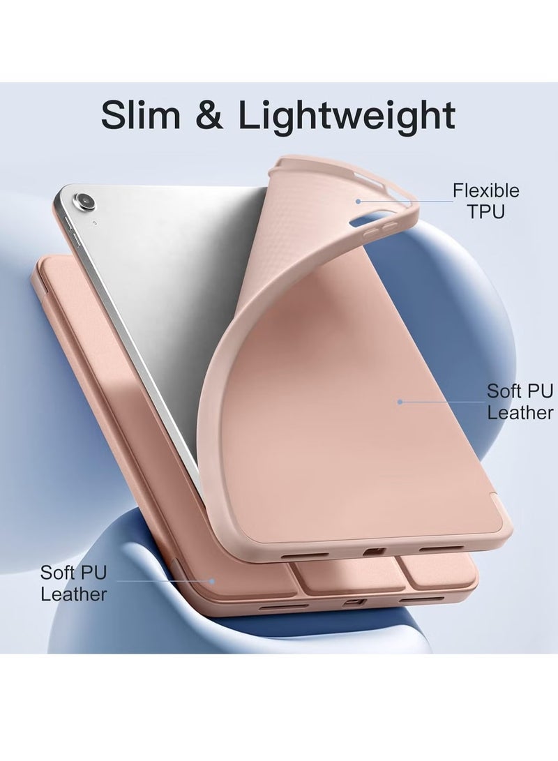 ELTRAZONE Slim Trifold Stand Case for iPad 10th Generation (10.9-Inch, 2022) – Shockproof Protective Cover with Pencil Holder, Auto Sleep/Wake, Soft TPU Back, Lightweight & Durable – Rose Pink - Image 3