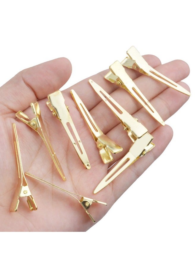 BronaGrand Hair Clips, 100Pcs 4.5Cm Single Prong Clips Gold Curl Pins Duckbill Section Clips For Hair Extensions Styling Crafting  - Image 4
