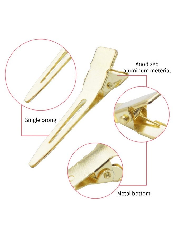 BronaGrand Hair Clips, 100Pcs 4.5Cm Single Prong Clips Gold Curl Pins Duckbill Section Clips For Hair Extensions Styling Crafting  - Image 3