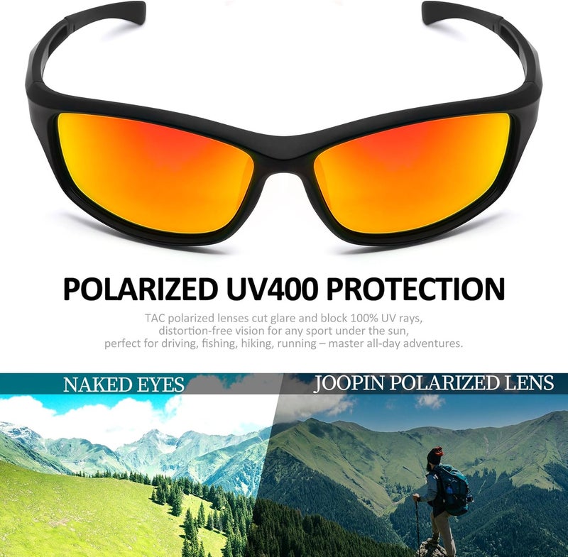 Joopin نظارات شمسية رياضية مستقطبة UV400 حماية تغطي الوجه نظارات شمسية للرجال والنساء - Image 3