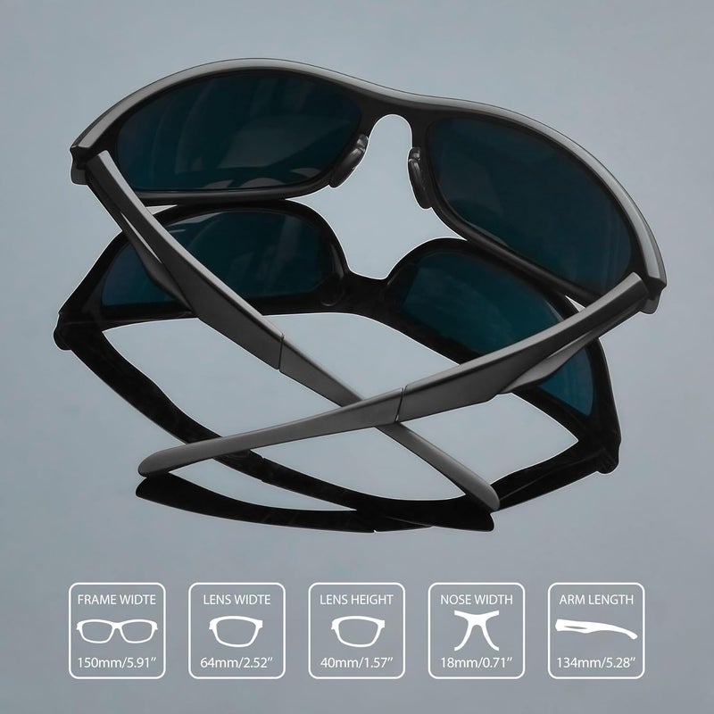 Joopin نظارات شمسية رياضية مستقطبة UV400 حماية تغطي الوجه نظارات شمسية للرجال والنساء - Image 5