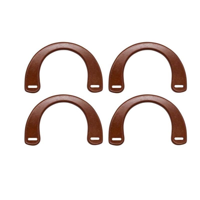 Model Worker 4PCS MDF U-Shaped Handles Replacement for Handmade Bag Handbags Purse Handles (Brown)