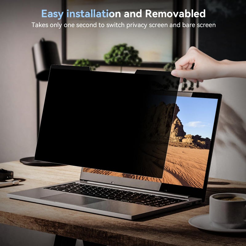 Mamol Magnetic Laptop Privacy Screen 14 inch ,16:9 Aspect Removable Anti Glare Protector Blue Light Privacy Screen Filter,Filter Shield Compatible with HP/Dell/Acer/Asus/Samsung/Lenovo/Thinkpad Envy - Image 4