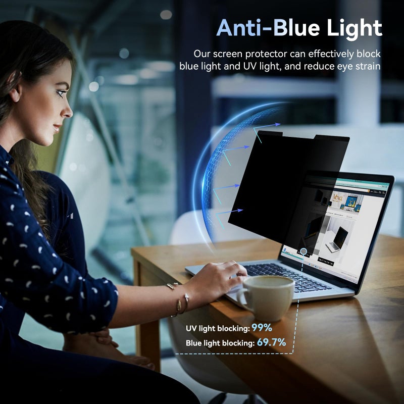 Mamol Magnetic Laptop Privacy Screen 14 inch ,16:9 Aspect Removable Anti Glare Protector Blue Light Privacy Screen Filter,Filter Shield Compatible with HP/Dell/Acer/Asus/Samsung/Lenovo/Thinkpad Envy - Image 5