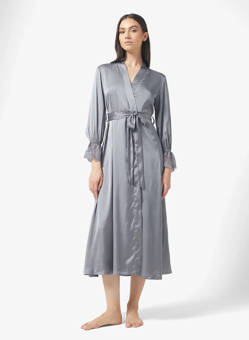 ايلا Robe With Lace Sleeves