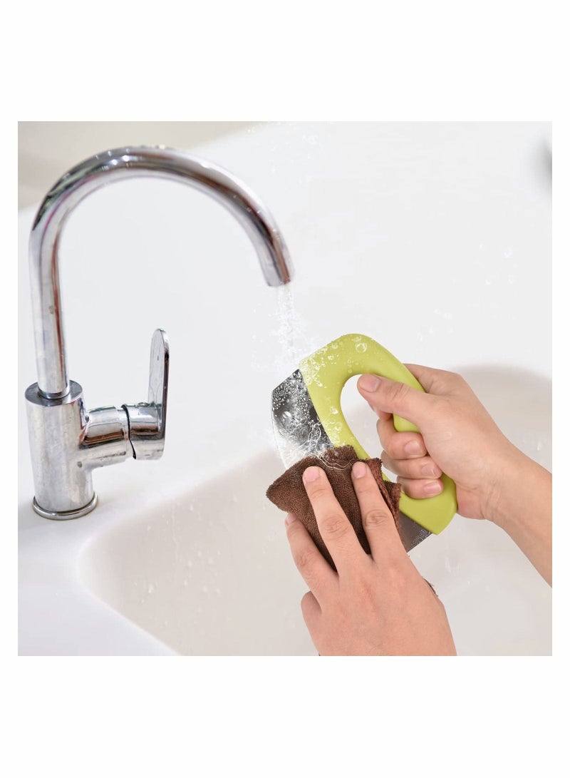 NIBEMINENT Pizza Cutter, Food Chopper-Super Sharp Blade Premium Stainless Steel Cutter Rocker Slicer with Protective Sheath Multi Function Knife Kitchen Tools, Dishwasher Safe (Green) - Image 4