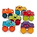 Battat Plastic Toy Cars 6 Pack Storage Bag Colorful Toddler Trucks Easy to Clean 2 Years Mini Monster Trucks - Image 3