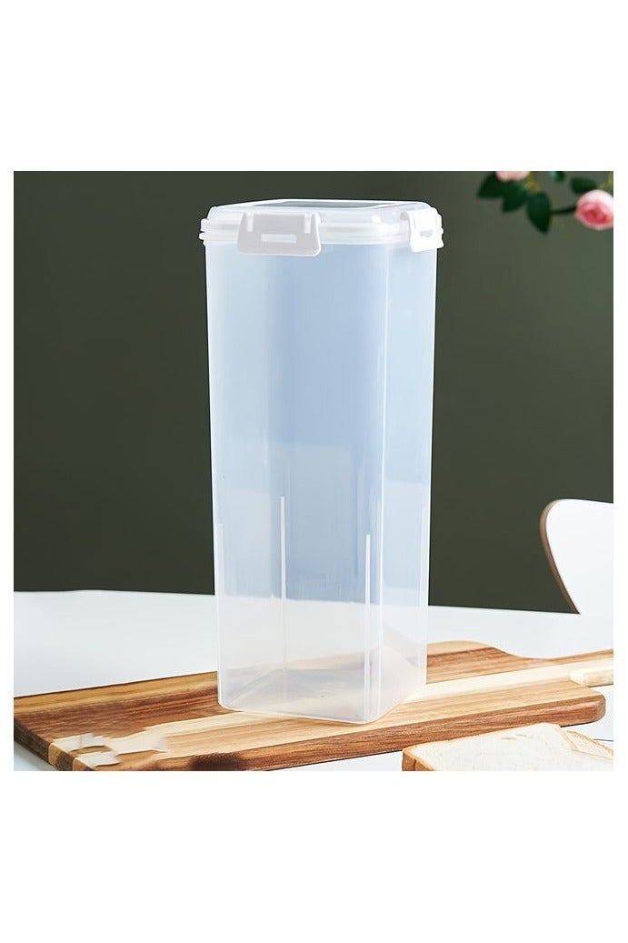 【1-Pack Flip Top Bread Box】 1-Pack Plastic Bread Box with Flip Top Lid - Freezer-Safe Rectangular Bread Storage Container with Reliable Sealing for Kitchen Freshness Preservation - Upgraded Snap-Lock Keep Bread Fresh Organizer - Image 4