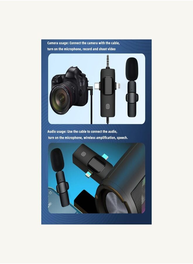 SUKILO 3-in-1 Wireless Lavalier Microphone System for iPhone Android Tablet – Lavalier, Handheld & Headset Mic – 2.4G Wireless, Noise Reduction, Compatible with Smartphones, PCs & Cameras  - Image 5