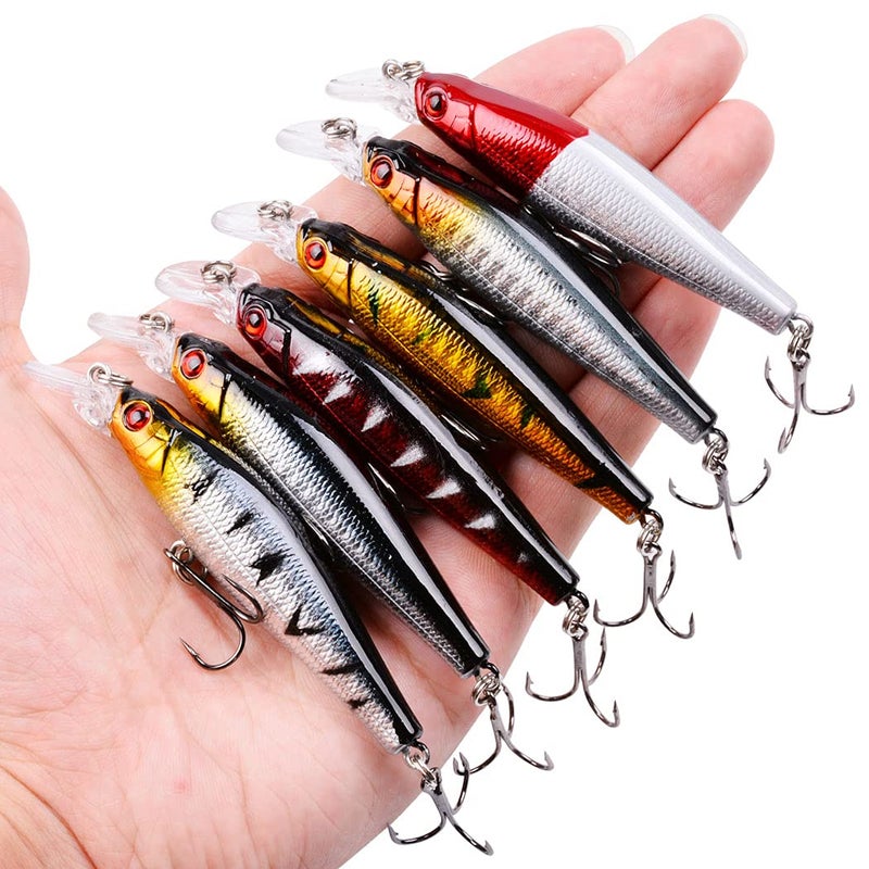 Aorace 56pcs Fishing Lures Large Hard Bait Minnow VIB Lure with Treble Hook Life-Like Swimbait Fishing Bait Popper Crankbait Vibe Sinking Lure for Bass Trout Walleye Redfish - Image 3