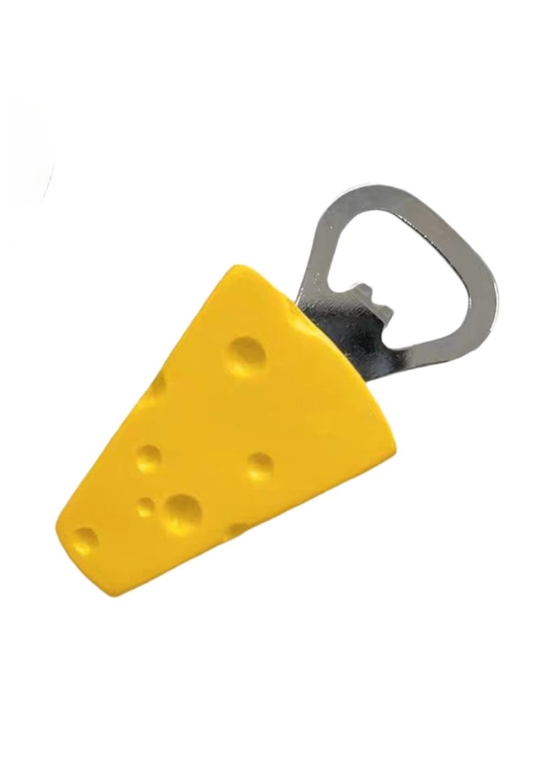 Cheese Fridge Magnet - Bottle Opener, 3d Simulation Food Stereo Creative Magnetic Sticker Opener Artifact Fridge Magnet Home Decor Accessories - Image 1