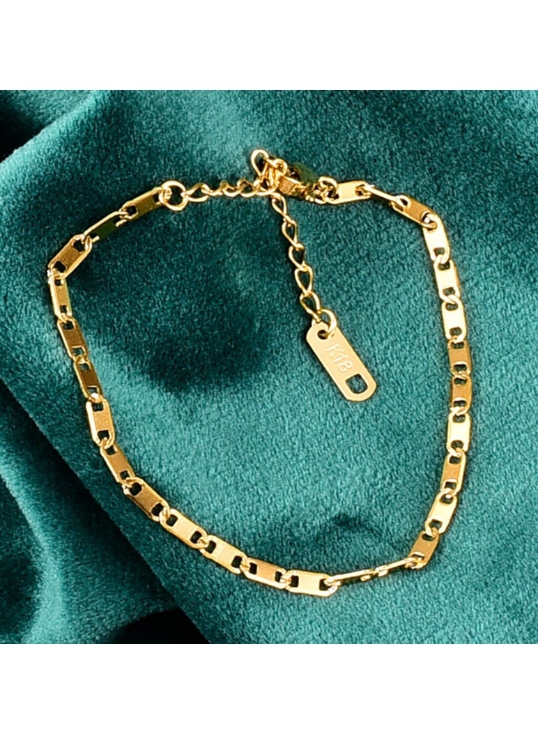 Luxuria Women's stainless steel bracelet with 18k gold plating, women's stainless steel bracelet with 18k gold plating, women's stainless steel wristband, women's stainless steel bracelet, women's stainless steel wristband in gold - Image 1