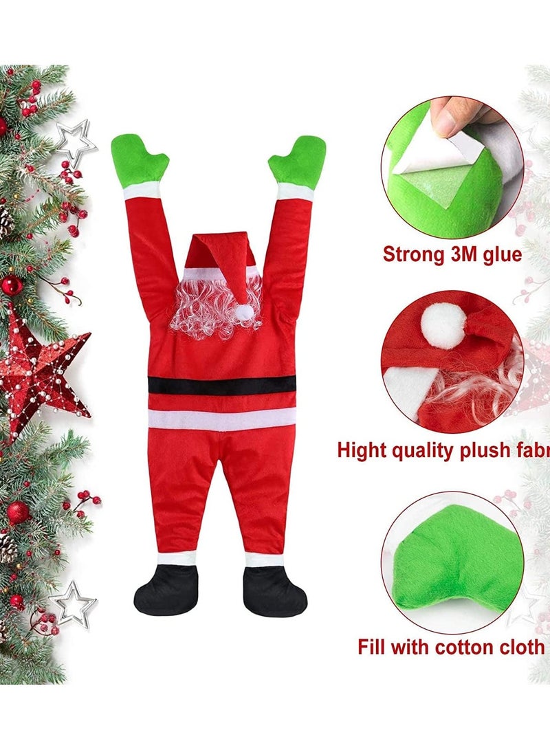 TAPIT Hanging Santa Claus Christmas Outdoor Decorations Climbing Santa Claus for Gutter Roof Windows Car Christmas Decorations Indoor Outdoor Xmas Santa Claus Decor - Image 3