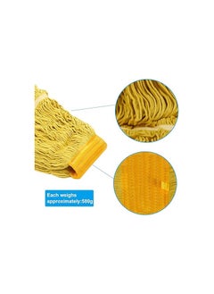 VINSTAR Looped End Wet Mop Head,Commercial Mop Head–Cotton String Mop Replacement Head,6 Inch Universal Headband, Mop Head Replacement for Home, Industrial and Commercial Use-Yellow（3 Pack）  - Image 4