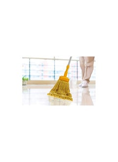 VINSTAR Looped End Wet Mop Head,Commercial Mop Head–Cotton String Mop Replacement Head,6 Inch Universal Headband, Mop Head Replacement for Home, Industrial and Commercial Use-Yellow（3 Pack）  - Image 5