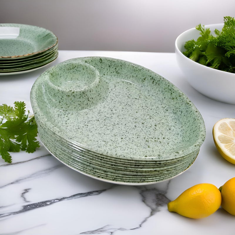 BHOJANWARE Melamine Designer Serving Platter Set of 12 - Perfect for Dinner Parties and Entertaining! - Image 1