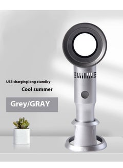 SYNSYB USB Rechargeable Portable Bladeless Fan Handheld,Mini Cooler No Leaf Handy Fan with 3 Speed Adjustable Stand up Small Personal Fan Foldable for Home Office Outdoor Travel  - Image 1