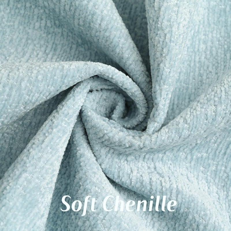 FUTEI Light Blue Chenille Throw Pillow Covers 18x18 Inch Set of 2,Soft Cozy Bound Edge Design Cushion Case,Home Decor for Couch Bed Living Room - Image 3