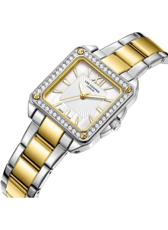 لي كوبر LEE COOPER Women's 2035 Movement Watch, Analog Display and Metal Strap - LC08127.220, Mother Of Pearl