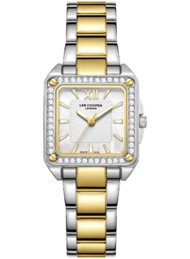 لي كوبر LEE COOPER Women's 2035 Movement Watch, Analog Display and Metal Strap - LC08127.220, Mother Of Pearl