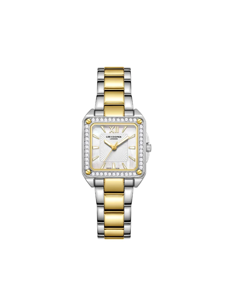 Lee Cooper LEE COOPER LC08127.220 Women's Analog Display Watch & Metal Strap Silver/Gold