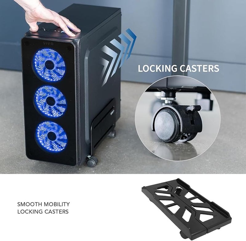 Adjustable Width ABS CPU Stand With 4 Wheels For Improved Airflow - Image 3