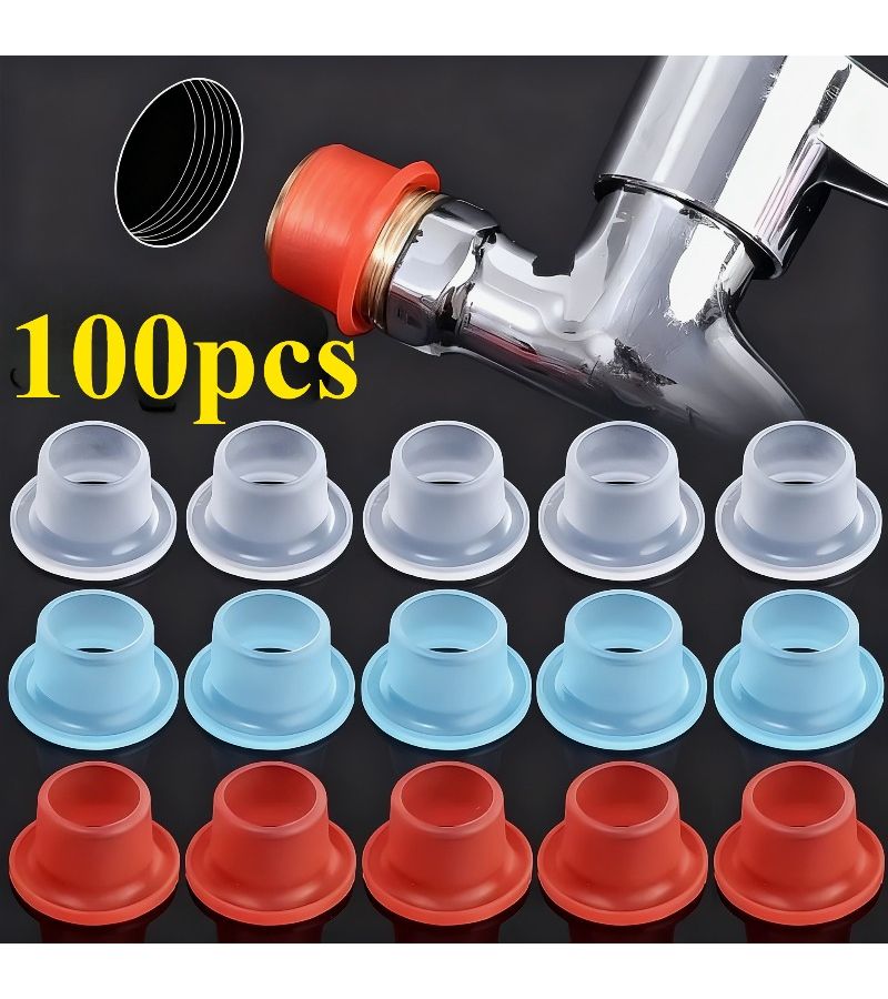 100 Blue High Quality Leak Proof Heat Resistant Sealing Washers Designed For Faucets Durable Long Lasting Universal Model For Hot And Cold Water Pipes Easy To Install Excellent Sealing Performance - Image 1