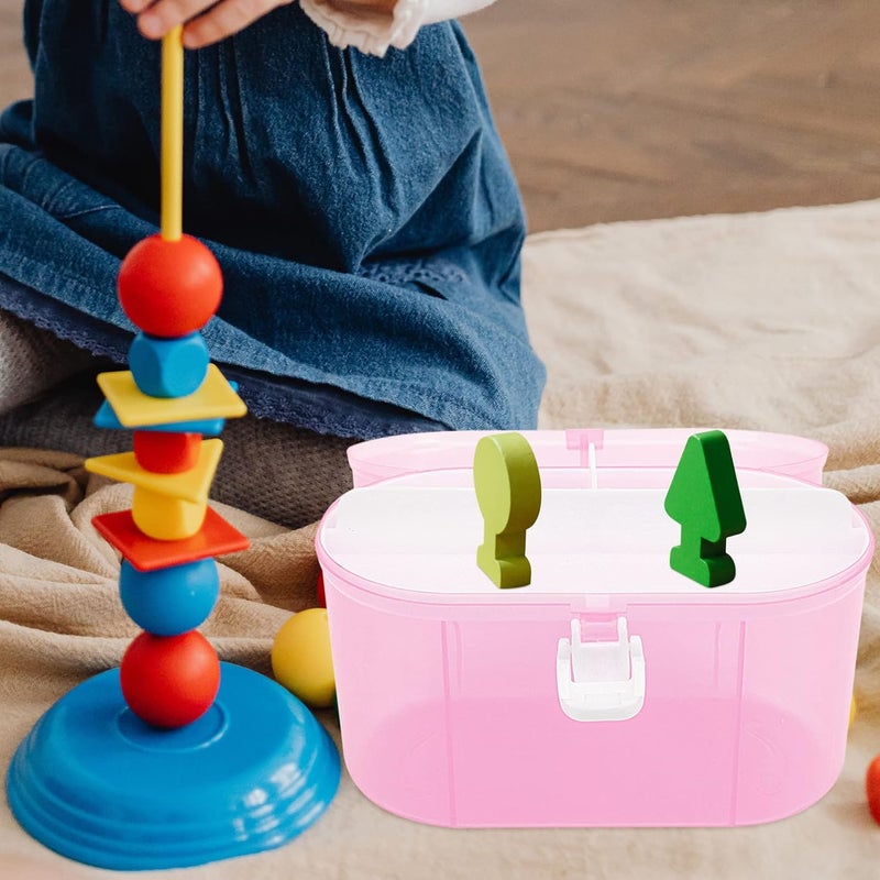 Kids Suitcase Desktop Storage Box Plastic Toy Case Handheld Handheld Sundry Box Toy Organizer Laundry Case Tabletop Storage Container for Bedroom Bathroom Nursery Kids Toys - Image 3