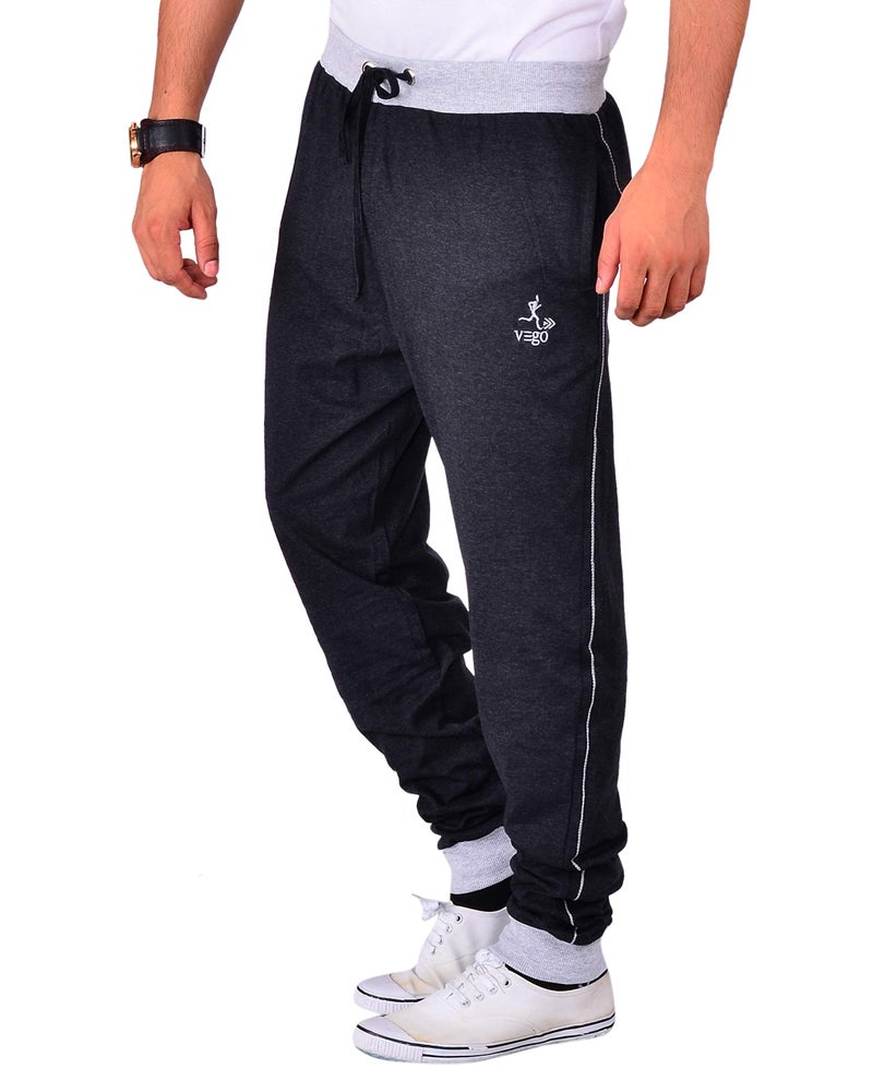 VEGO Men's Regular Fit Joggers, Grip or Cuff Track Pant - Image 2