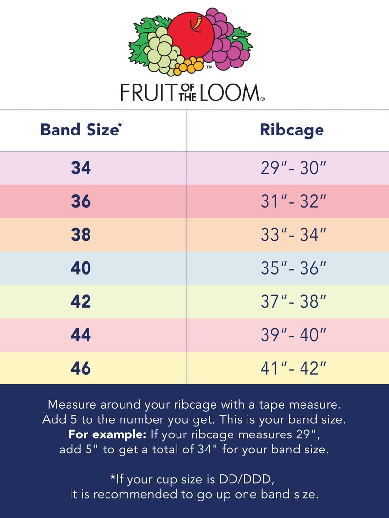 Fruit of the Loom girls Cotton Built-up Stretch Sports training bras, Heather Grey/Bittersweet Pink/White, 38 US - Image 2