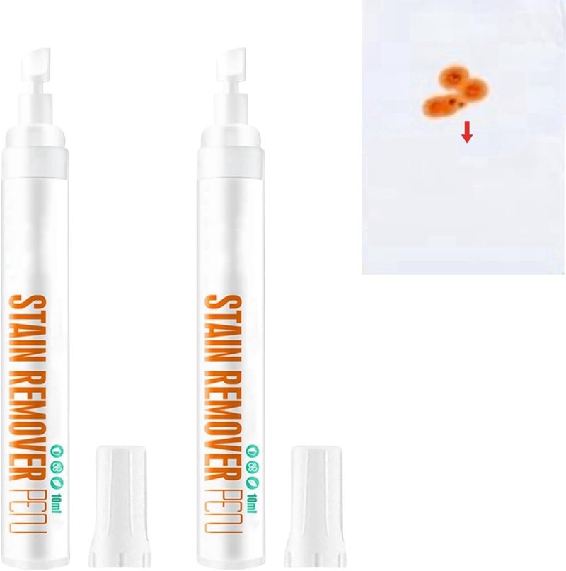 2Pcs Portable Stain Remover Pen for Clothes, Quick-Dry Instant Stain Remover for Drinks, Food & Grease, Gentle and Effective Travel Stain Stick - Image 1